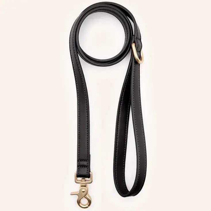Laisse Jala en cuir Végan Cafide Noir