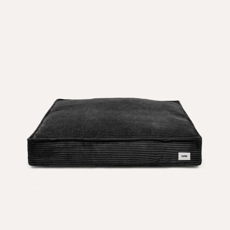 Tapis en velours Côtelé Cafide noir
